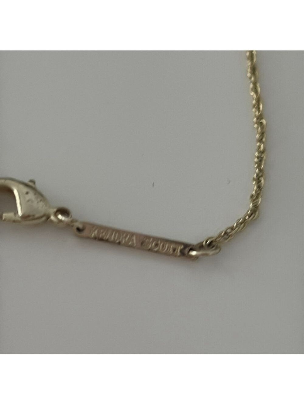 KENDRA SCOTT Kiri black faceted tear drop pendant necklace gold tone chain 18” - Picture 6 of 11